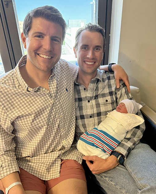 Tom and Tom with son Oliver  